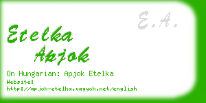 etelka apjok business card